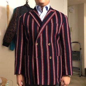 Eleventy Double Breasted Sportcoat Bold Stripe
